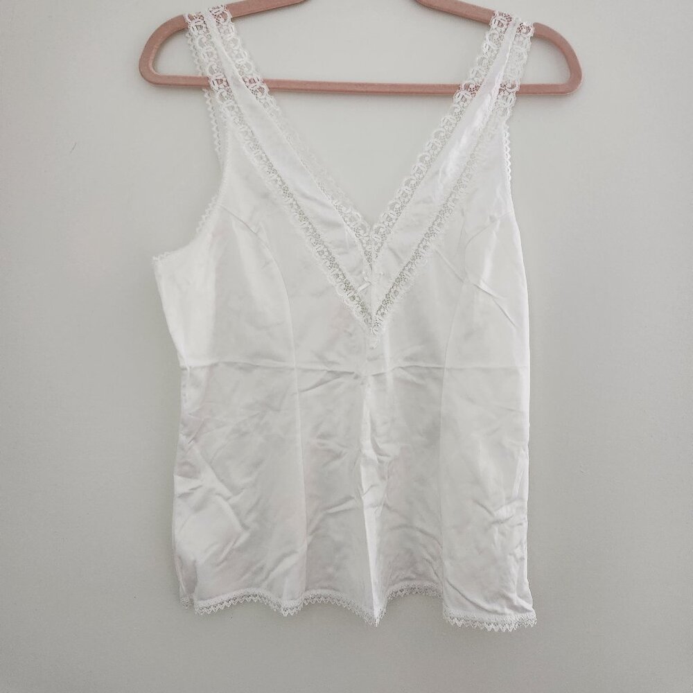 Vintage Gay Lure White Lace Trim Cami